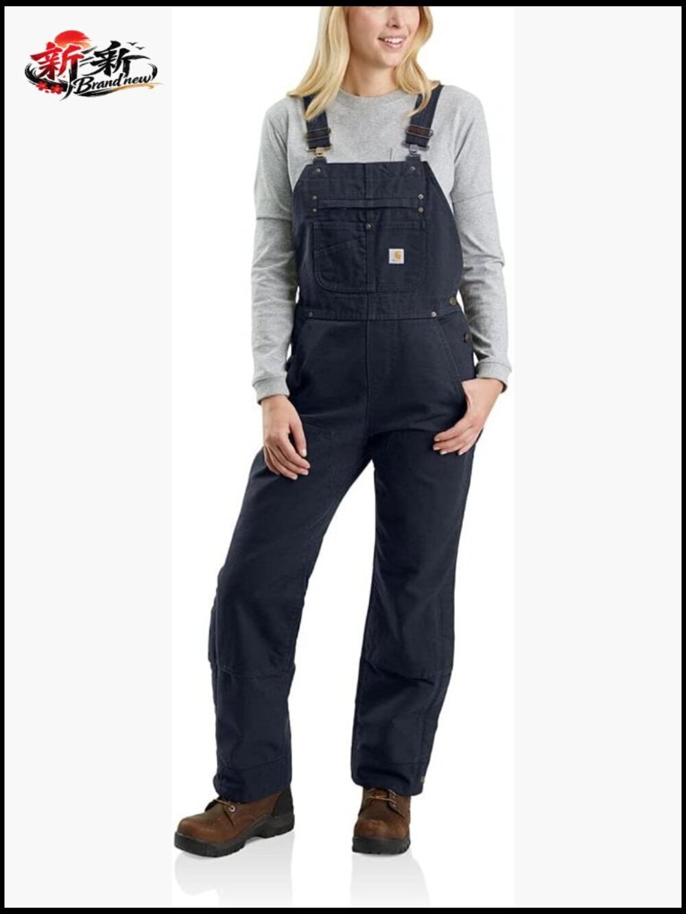 Washed Duck Insulated Bib Overall with Adjustable Suspenders